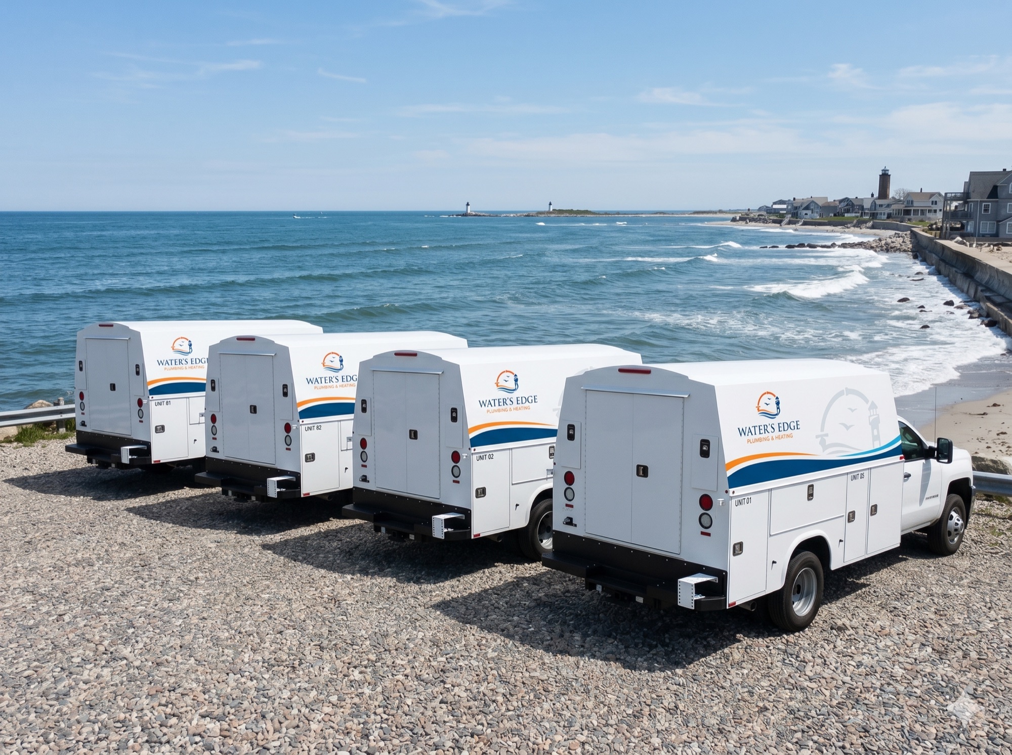 Water's Edge Plumbing & Heating fleet — South Shore Massachusetts